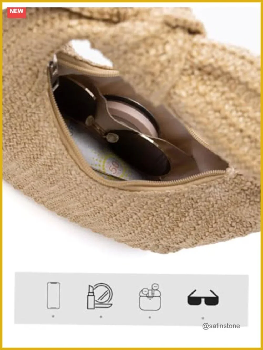 Woven Straw Clutch Purse Summer Beach Crossbody Evening Handbag